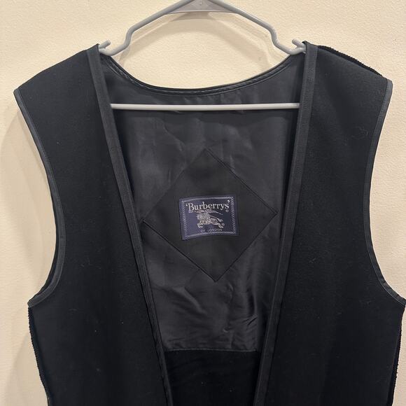 VTG Burberrys' of London Wool & Camel Hair Black Trench Liner Heritage Preppy - Picture 5 of 10